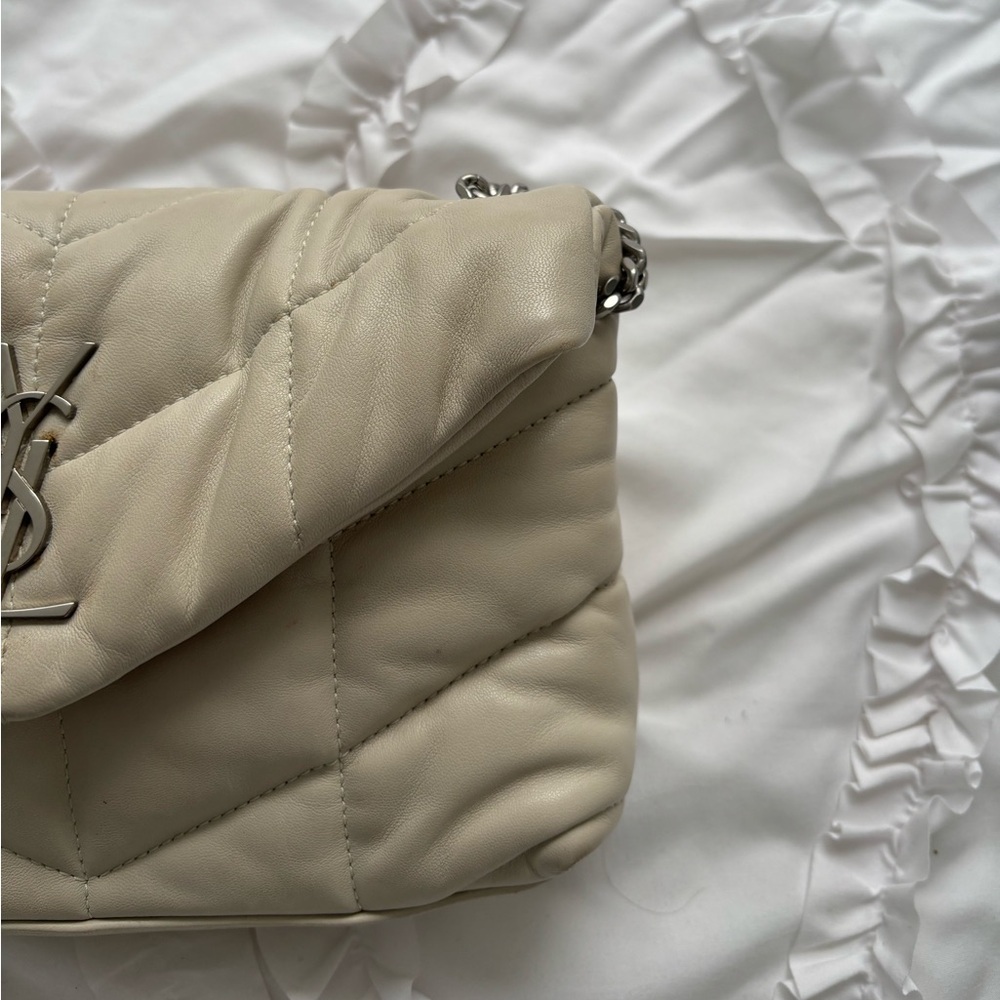 Saint Laurent Ivory Quilted Leather Bag Lou Lou - Picture 15 of 15
